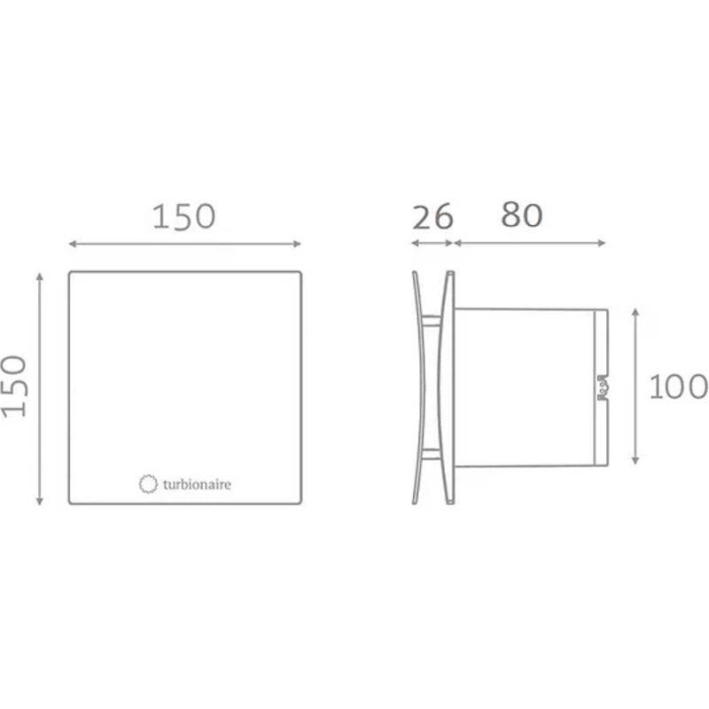 Витяжний вентилятор TURBIONAIRE ARTE 100 SC Продуктивність 80