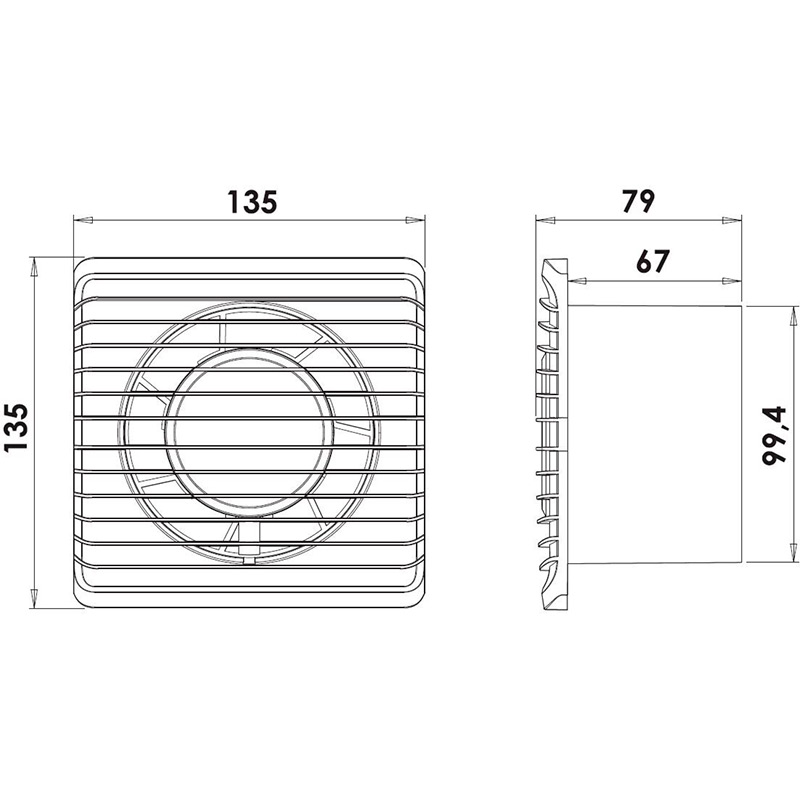 Зовнішній вигляд Витяжний вентилятор AIRROXY energy planet 125 PS (01-096)
