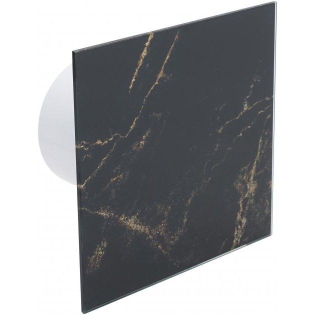 Панель для витяжних вентиляторів AIRROXY MARBLE BLACK GOLD Glass (01-186) Особливості сумісна з вентиляторами серій dRim 100 та dRim 125, а також вентиляційними гратами 02-300