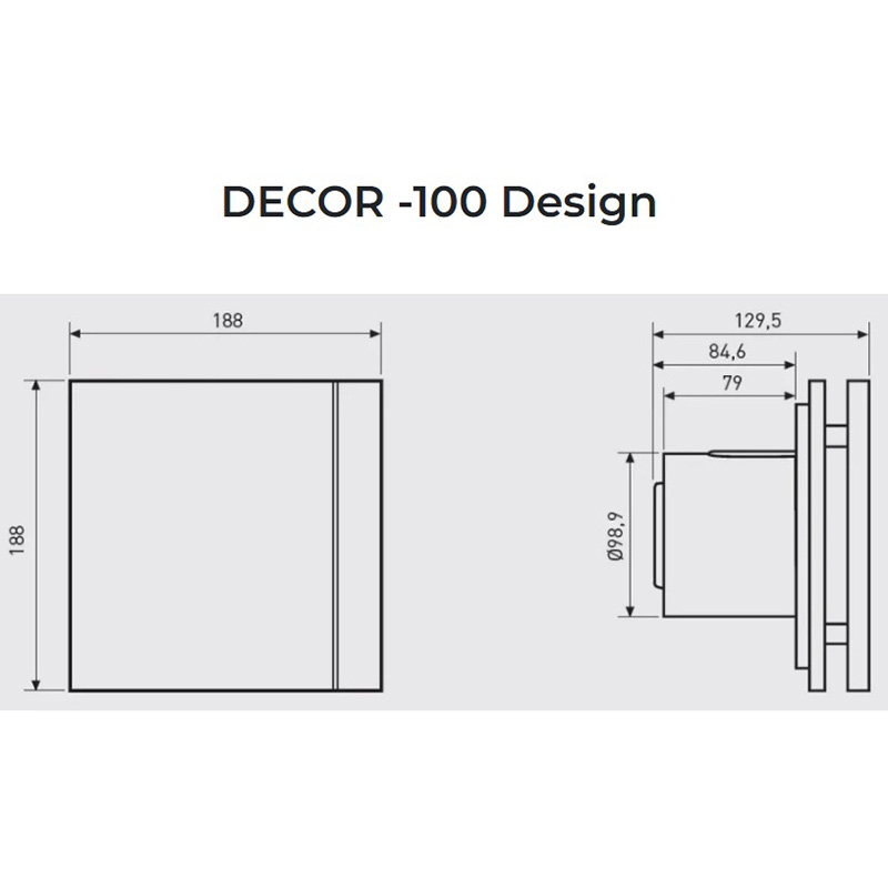Вентилятор SOLER&PALAU DECOR-100 CRZ DESIGN (220-240V 50) Рівень шуму 33