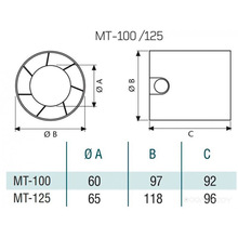 Вытяжной вентилятор CATA MT-100