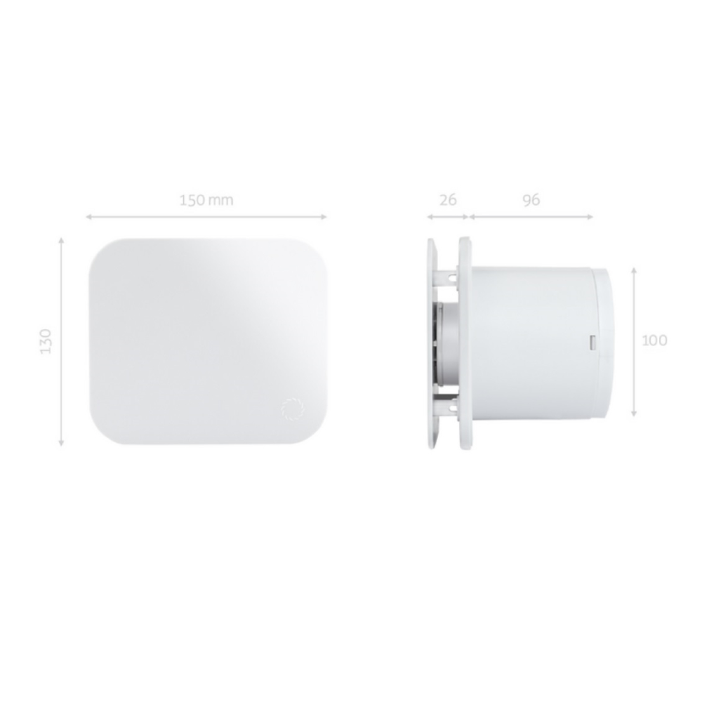 Зовнішній вигляд Витяжний вентилятор TURBIONAIRE TREND 100 TWM Timer Matte White