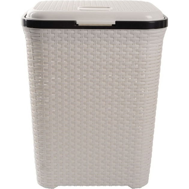 Корзина для белья VIOLET HOUSE (0726 Роттанг WHITE с/к black 55 л)