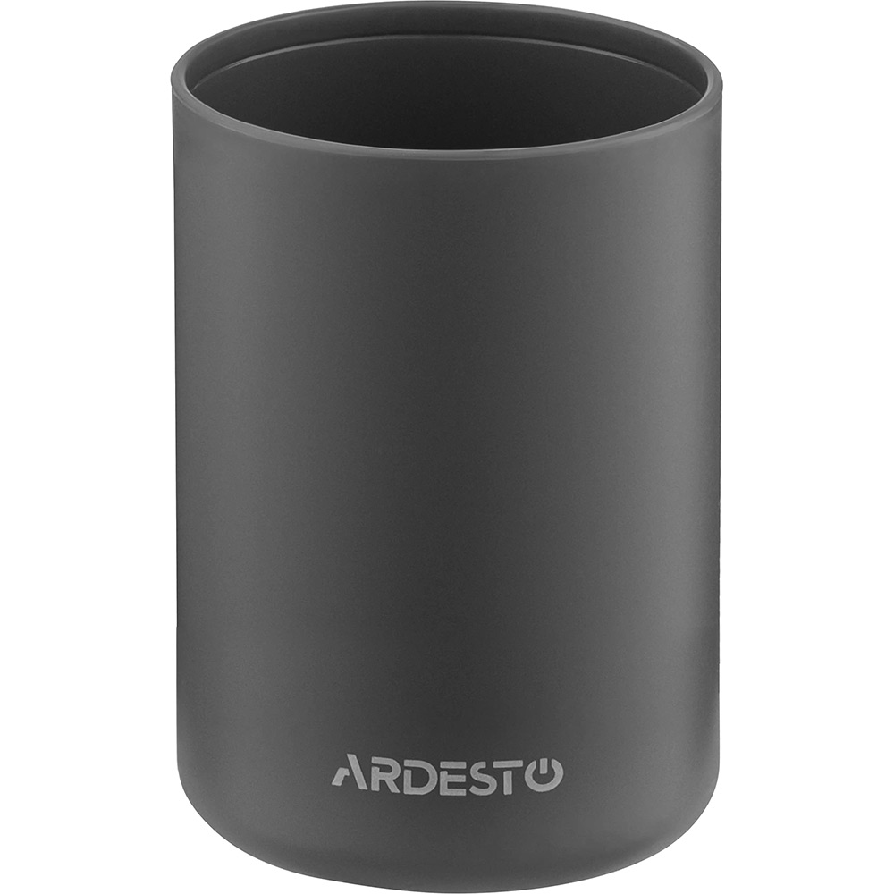 Набор для ванной комнаты ARDESTO Minimalism 360 мл Dark Grey (ARHB3110GB) Размеры 7,6 x 17,4 (диспенсер); 7,6 x 11 (стакан); 16,3 x 8,9 x 1,5 (подставка)