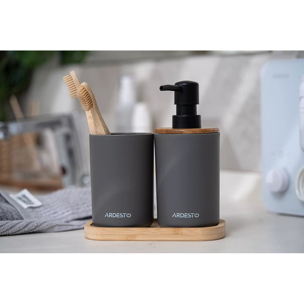 Набор для ванной комнаты ARDESTO Minimalism 360 мл Dark Grey (ARHB3110GB) Цвет серый