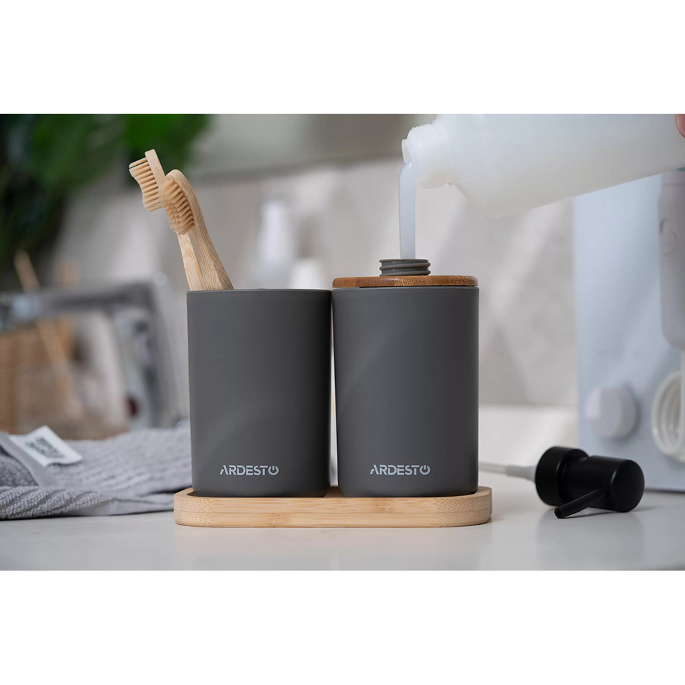 Фото 4 Набор для ванной комнаты ARDESTO Minimalism 360 мл Dark Grey (ARHB3110GB)