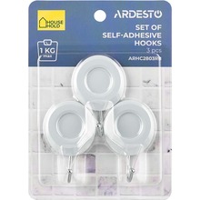 Набор крючков настенных ARDESTO 3 шт Grey (ARHC2803RB)