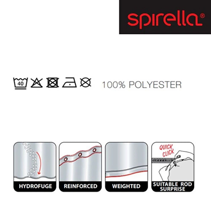 Шторка для душу SPIRELLA Peer 180x200см White (10.20618) Розміри 180 x 200