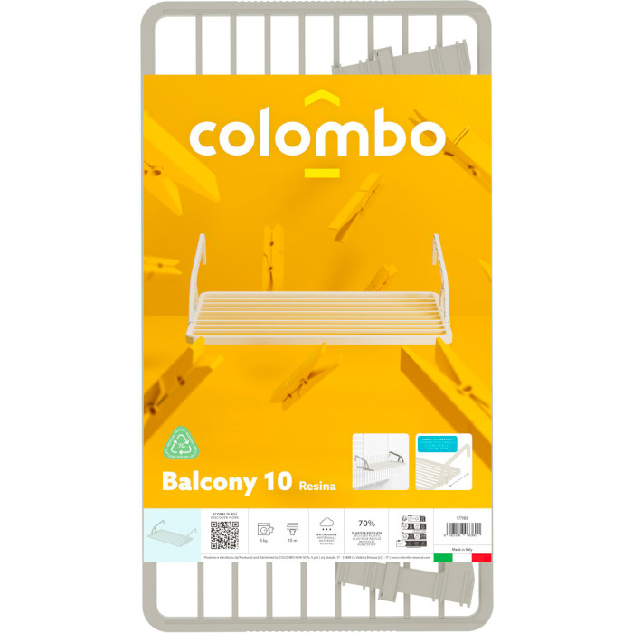 Сушарка для білизни COLOMBO Balcony 10 Resina (ST988) Робоча ширина 1 - 1.5 м