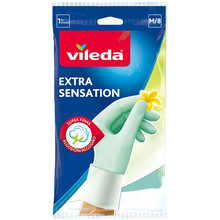 Перчатки хозяйственные Vileda Extra Sensation размер M 1 пара (4023103114906)