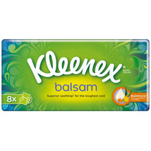 Салфетки косметические Kleenex Balsam трехслойные 8 пачек по 10 шт. (5029053002033)