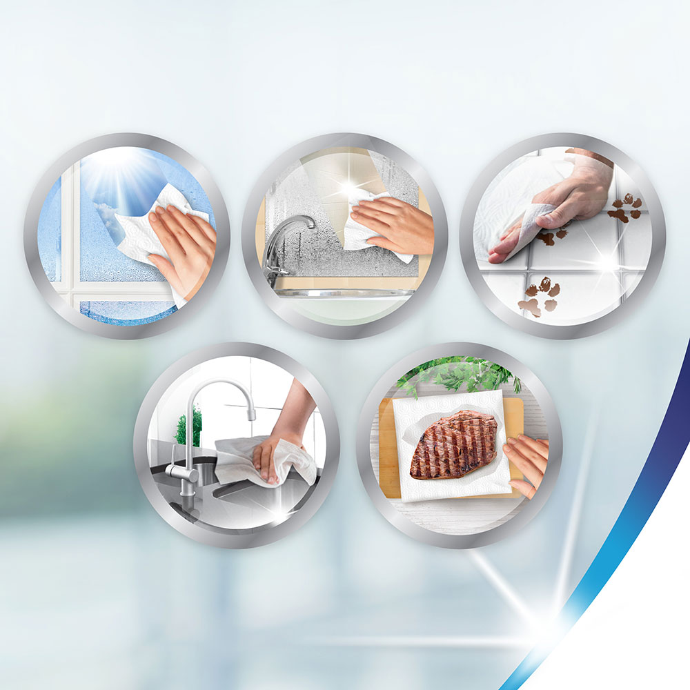 Фото 3 Паперові рушники Zewa Premium 2 шари 90 відривів 2 рулони (7322541191331)