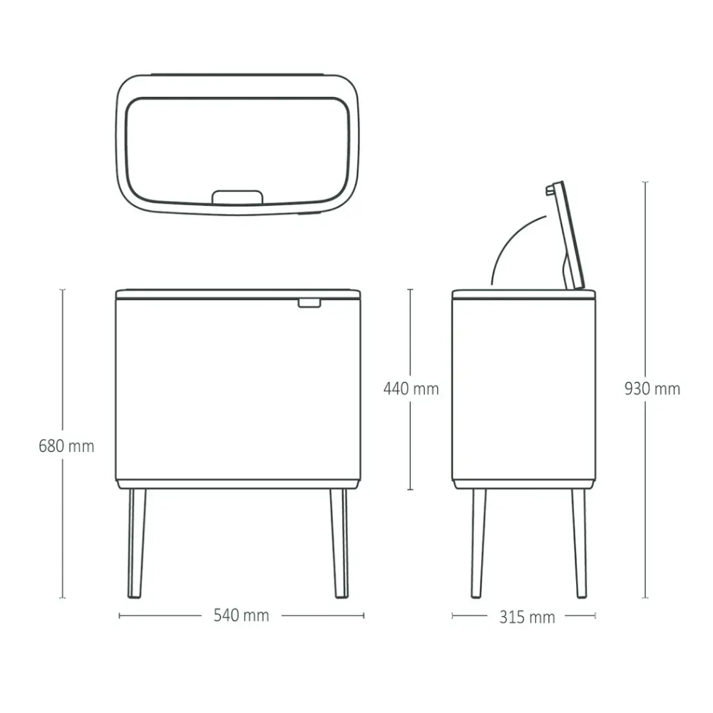 Зображення Бак для сміття BRABANTIA Bo Touch Bin 11+23 л (201585)