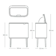 Бак для мусора BRABANTIA Bo Touch Bin 11+23 л White (313547)