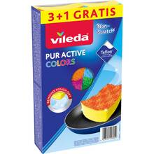 Губки кухонные VILEDA Pur Active Colors 4 шт (4023103208049)