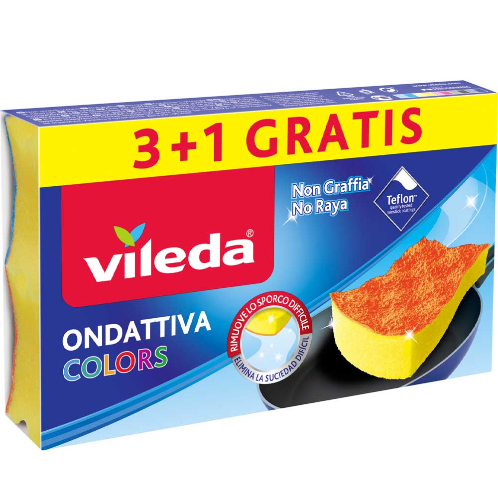 Губки кухонні VILEDA Pur Active Colors 4 шт (4023103208049) Тип губка