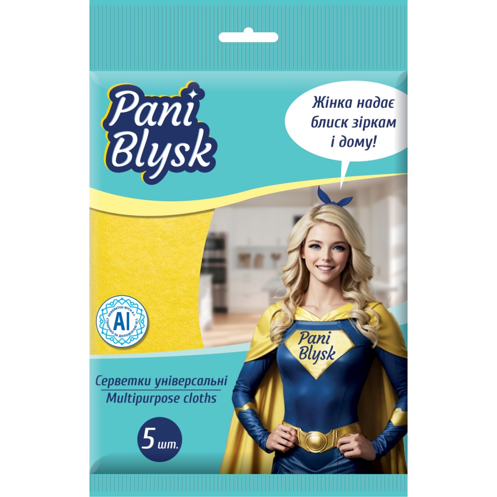 Серветки PANI BLYSK Універсальні 5 шт (4823071661125)