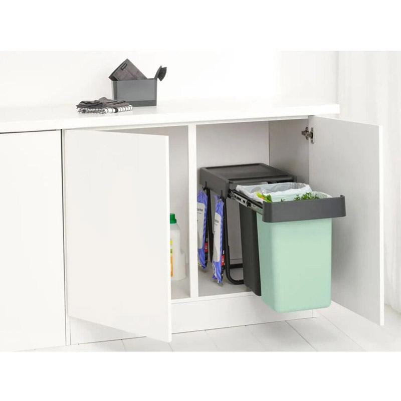 Внешний вид Контейнер для мусора Brabantia Sort&Go 15 л x 2 шт. Dark Grey (232503)