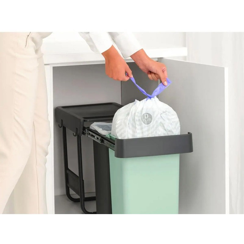 Контейнер для мусора Brabantia Sort&Go 15 л x 2 шт. Dark Grey (232503) Размер 48 х 44 х 30