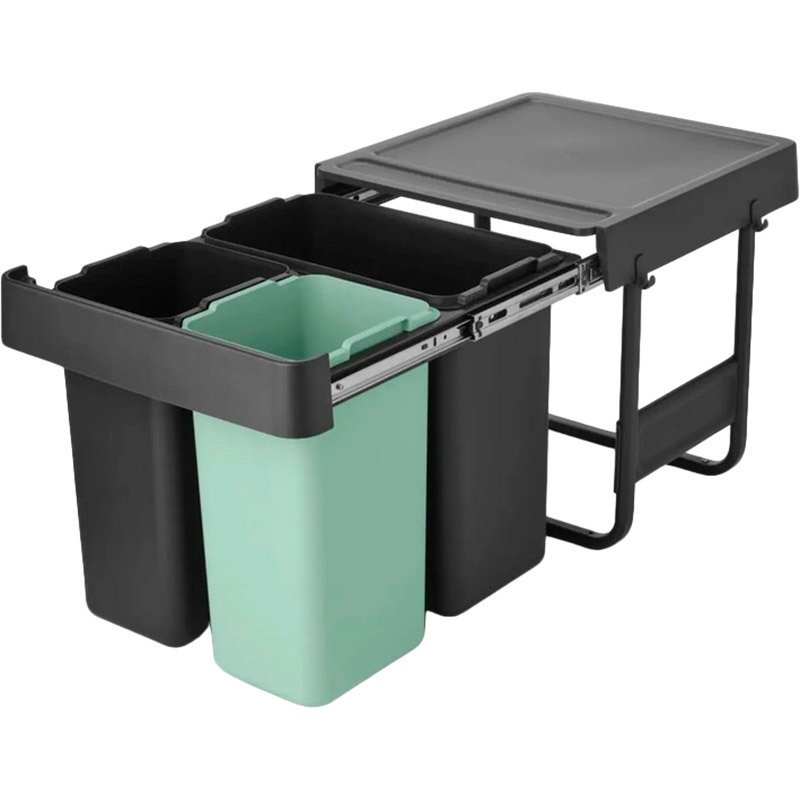 Контейнер для мусора Brabantia Sort&Go 10 л + 10 л + 20 л 3 шт. Dark Grey / Green (232541) Тип контейнер для мусора