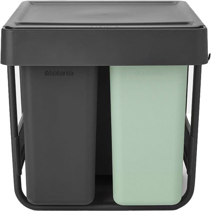 Контейнер для мусора Brabantia Sort&Go 10 л + 10 л + 20 л 3 шт. Dark Grey / Green (232541)