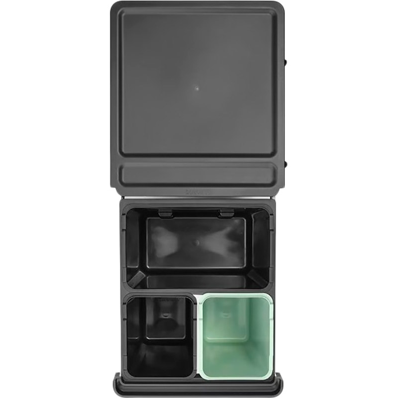 Контейнер для мусора Brabantia Sort&Go 10 л + 10 л + 20 л 3 шт. Dark Grey / Green (232541) Материал  Пластик