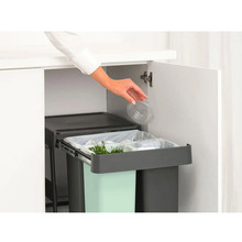 Контейнер для сміття Brabantia Sort&Go 10 л+10 л+20 л 3 шт. Dark Grey / Green (232541)