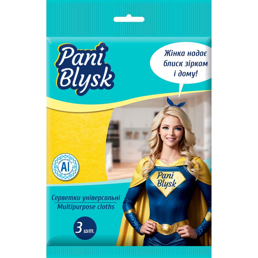 Серветки PANI BLYSK Універсальні 3 шт (4823071661224)