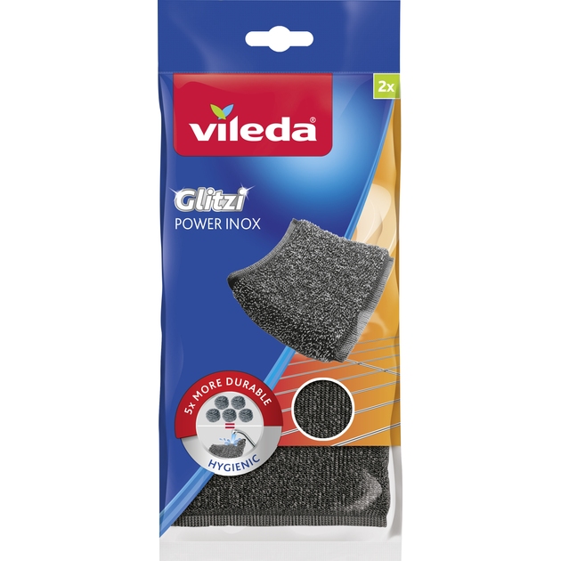 Губка VILEDA Power Inox металева 2 шт (4023103172036)