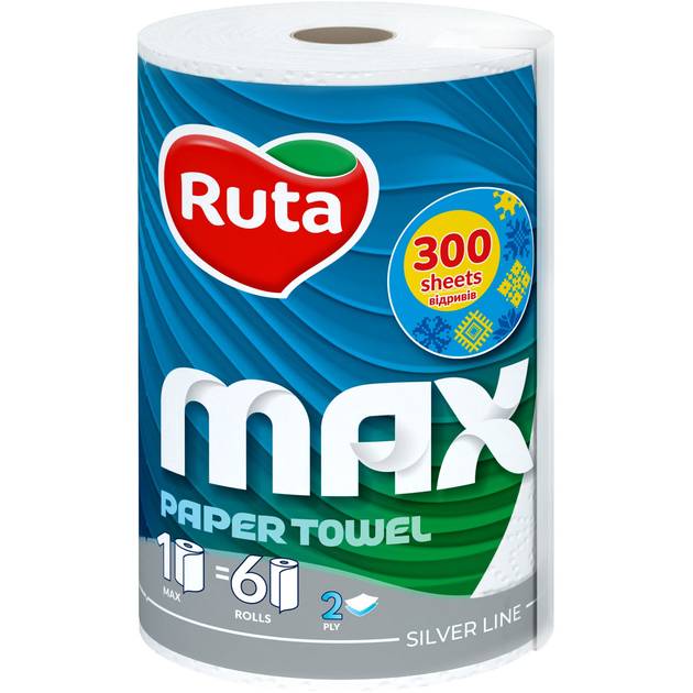 Паперові рушники RUTA Max 1рулон 2шари Білі (4820023744530)