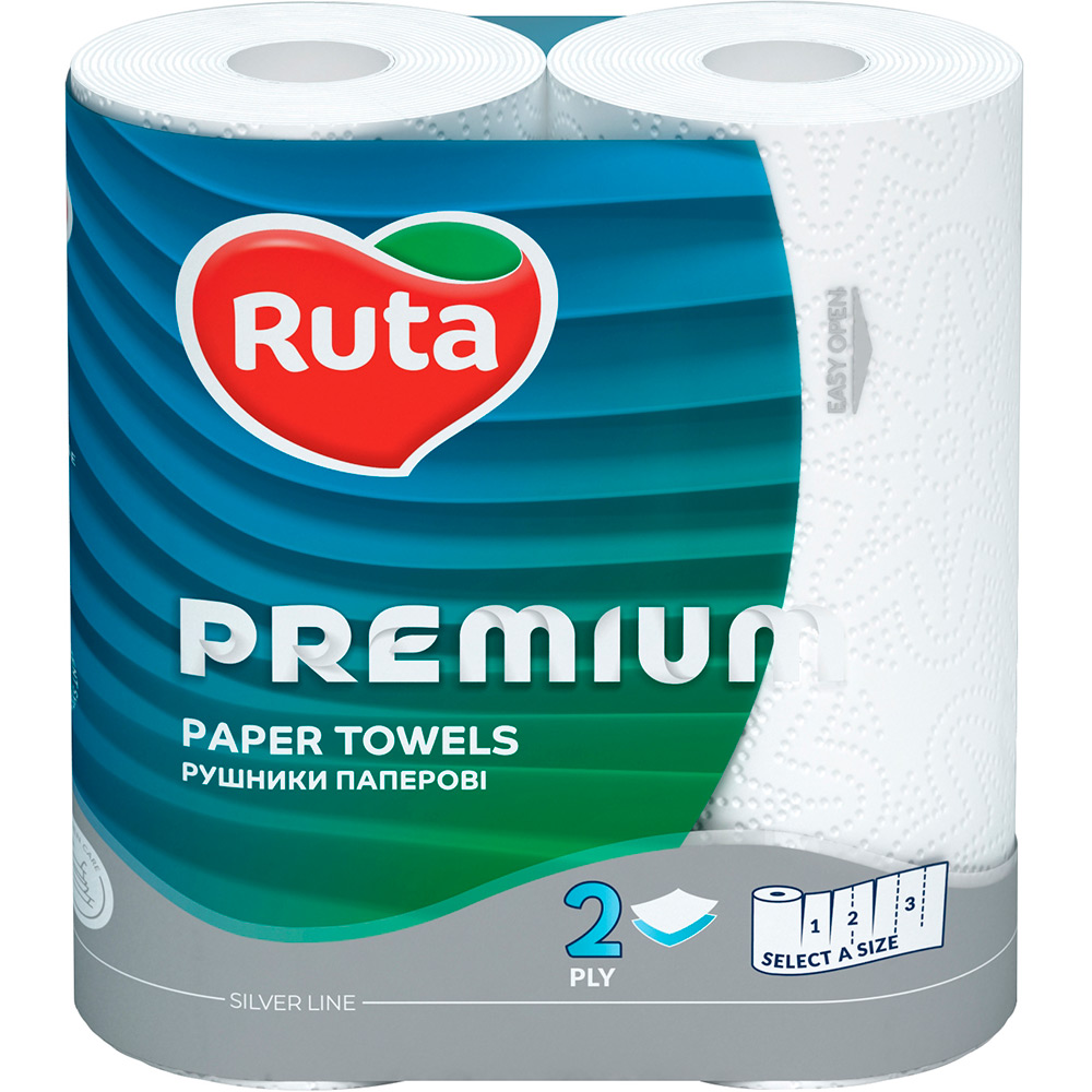 Бумажные полотенца Ruta Premium 2 слоя 2 рулона White (58769006)