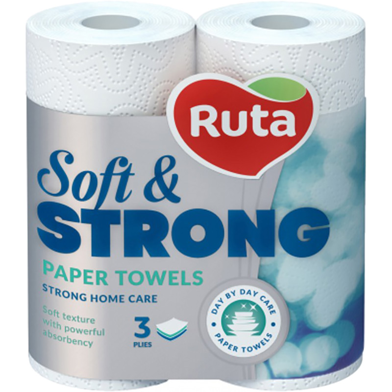 Бумажные полотенца Ruta Soft Strong 3 слоя 2ролона White (4820023748651)