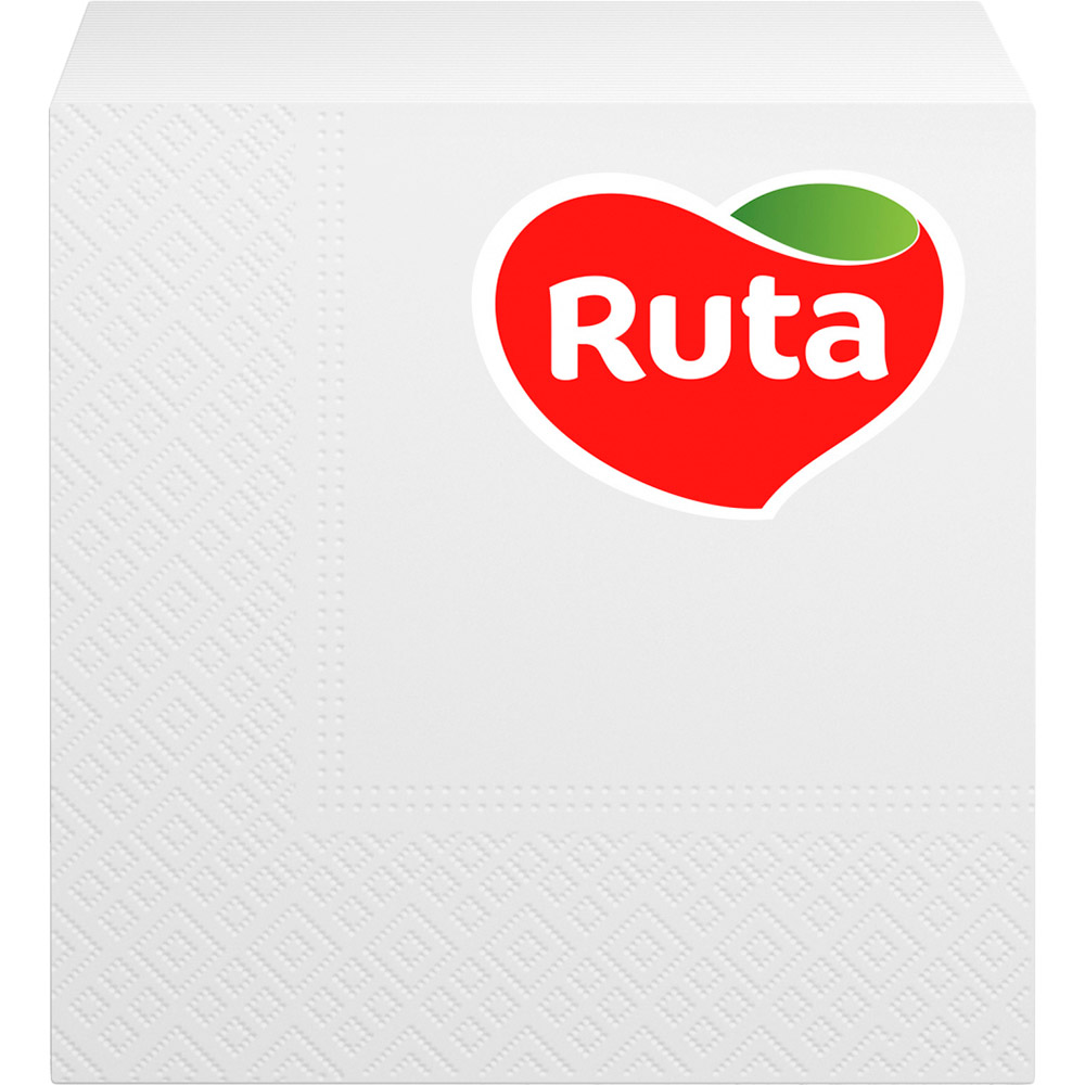 Серветки столові Ruta Double Luxe 24х24 см 2 шари White 40 шт. (4820023740655)