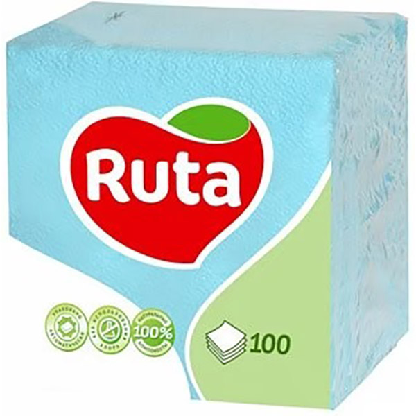 Серветки столові RUTA 24х24 100л 1ш Light Blue (4820023740617) Тип серветки