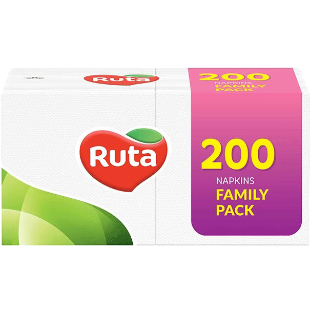 Салфетки столовые RUTA 24х24 200 шт White (4820023743724) Тип салфетки