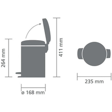 Бак для мусора BRABANTIA Pedal Bin 3 л (113321)