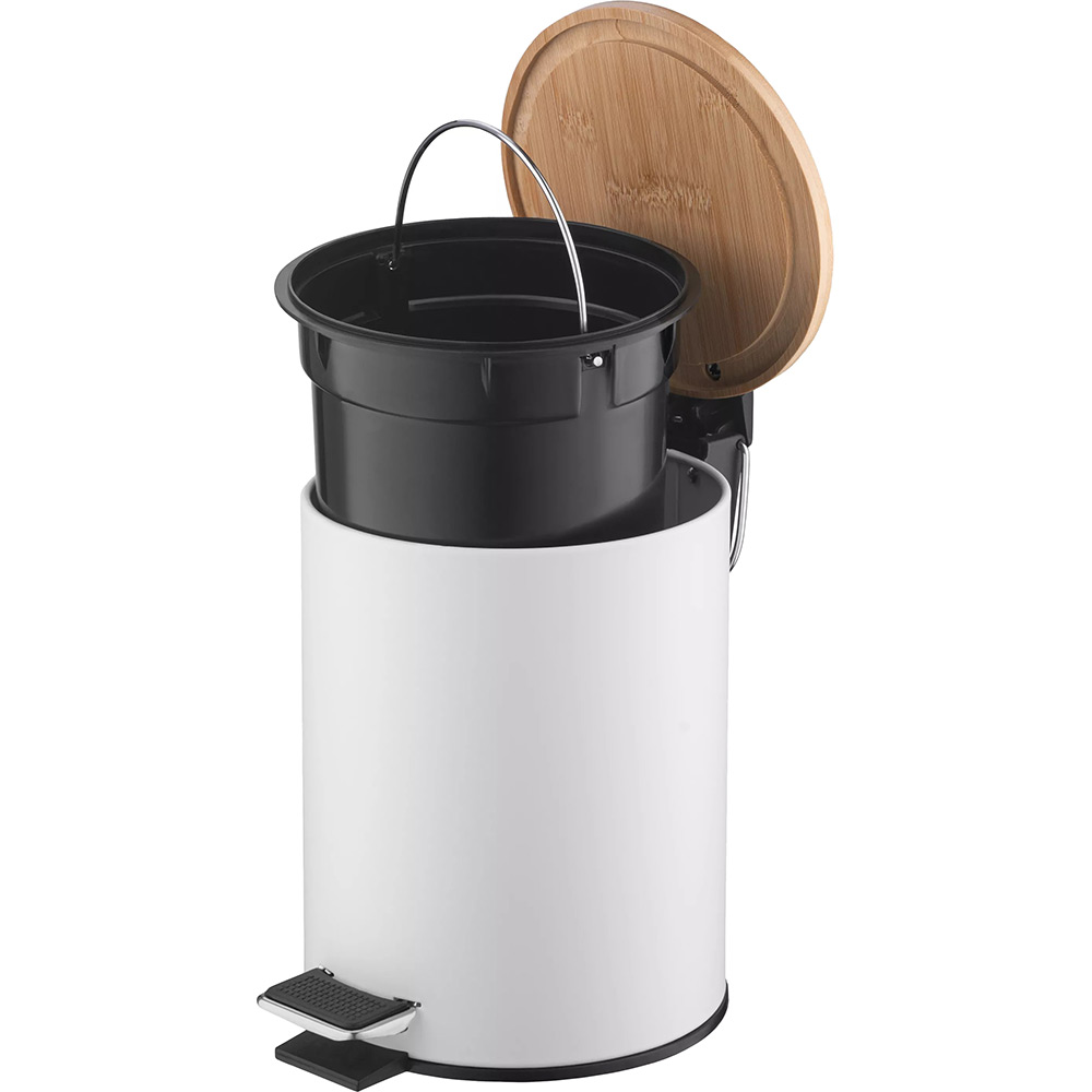 Ведро для мусора ARDESTO Minimalism с педалью 3 л White (ARHB3601WB) Объем 3