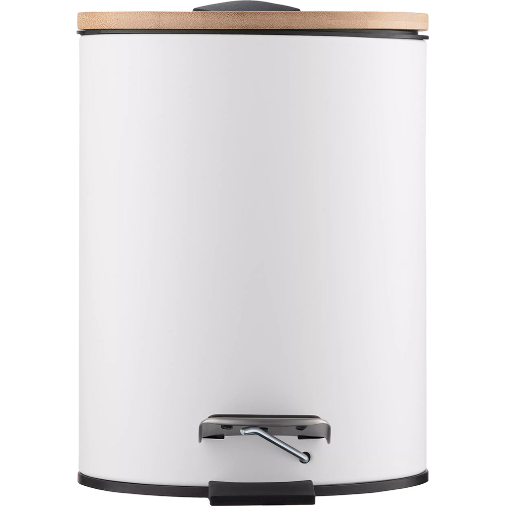 Ведро для мусора ARDESTO Minimalism с педалью 3 л White (ARHB3601WB) Материал  пластик (внутренний бак), бамбук (крышка), металл (корпус)