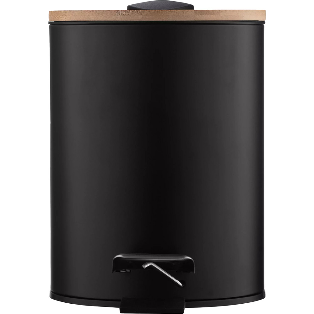 Відро для сміття ARDESTO Minimalism з педаллю Black (ARHB3601BB) Матеріал пластик (внутрішній бак), бамбук (кришка), метал (корпус)