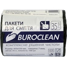 Пакети для сміття BUROCLEAN 35 л 100 шт Black (4823078910622)
