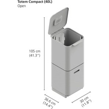 Контейнер для мусора JOSEPH JOSEPH Totem Compact 40 л Silver (30063)