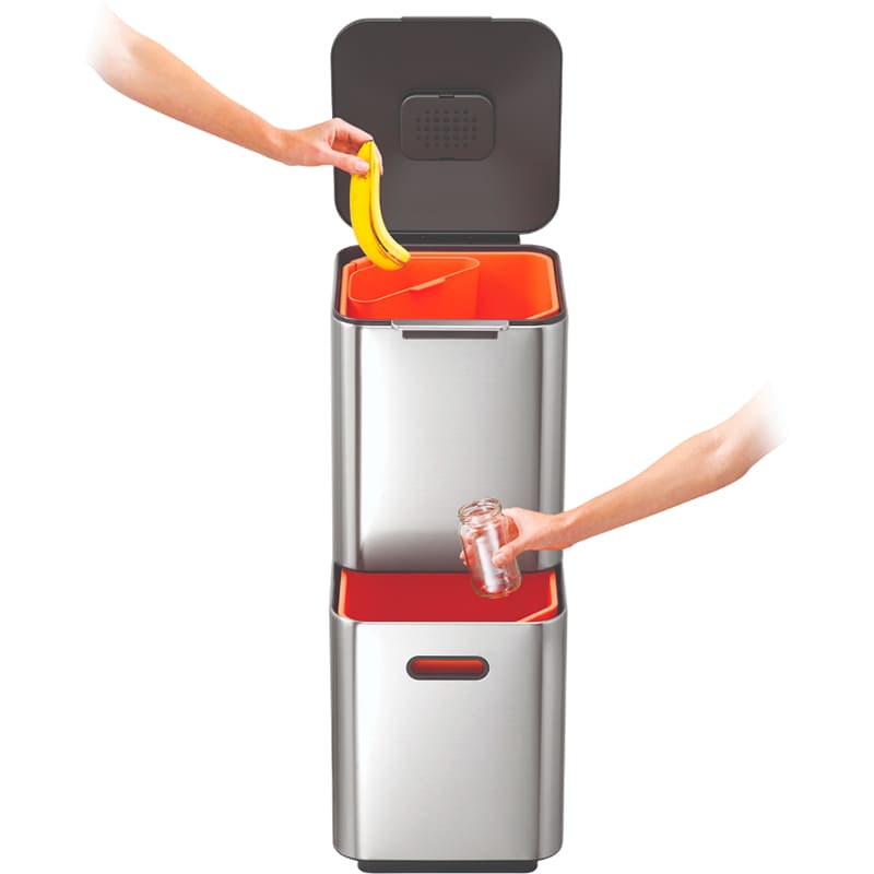 Контейнер для мусора JOSEPH JOSEPH Totem Compact 40 л Silver (30063) Размер 76 x 30 x 36,6