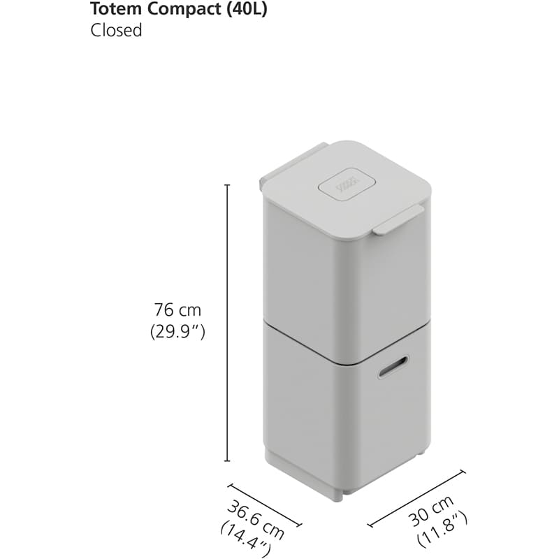 Внешний вид Контейнер для мусора JOSEPH JOSEPH Totem Compact 40 л Silver (30063)
