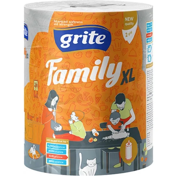Бумажные полотенца GRITE Family Jumbo XL 2 слоя 1 рулон (4770023348613)