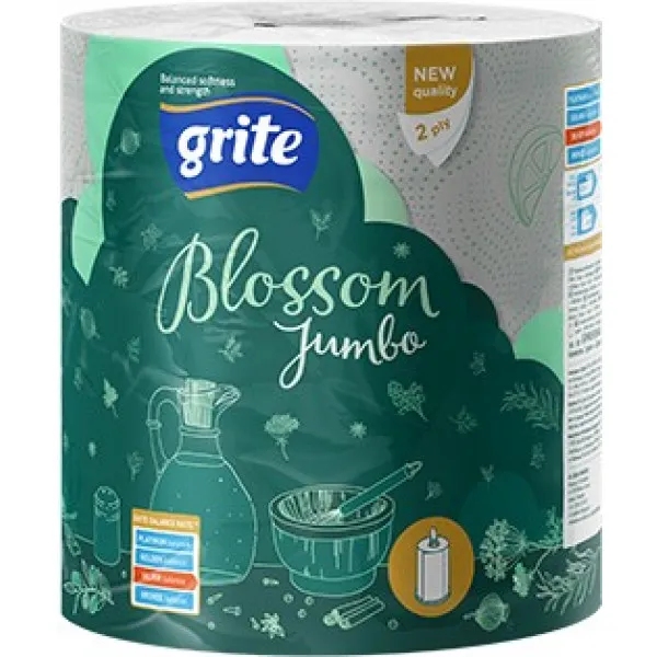 Бумажные полотенца GRITE Blossom Jumbo 2 слоя 1 рулон (4770023348774)