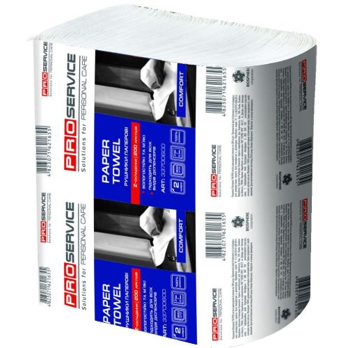 Бумажные полотенца PRO service Comfort Z-сложение 2 слоя 200 листов White (4823071621655)