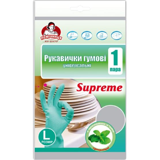 Рукавички ПОМІЧНИЦЯ Supreme з ароматом м'яти L Blue (4820012349043)