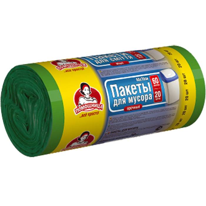 Пакети для сміття ПОМІЧНИЦЯ 60 л 20шт (4820012340170)