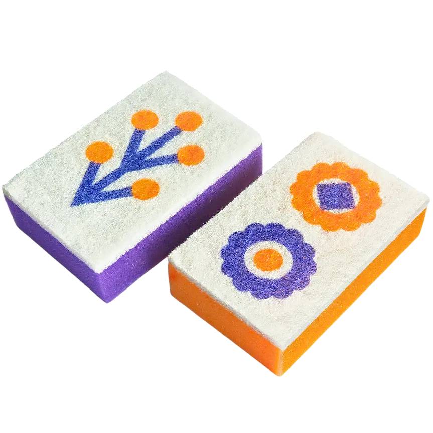 Губки кухонные ДОБРА ГОСПОДАРОЧКА коллекция Выбойка с принтом 2 шт (4820086523998) Тип губка