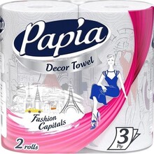 Бумажные полотенца PAPIA Decor 3 слоя 2 рулона (8690536019021)